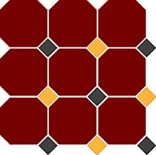 Керамогранит TopCer Brick Red Octagon 20/Black 14 + Ochre Yellow 21 Dots 30x30