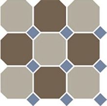 Керамогранит TopCer Beige 01 Coffe Brown 29 Octagon/Blue Cobalt 11 Dots 30x30