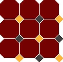 Керамогранит TopCer Brick Red Octagon 20/Ochre Yellow 21 + Black 14 Dots 30x30